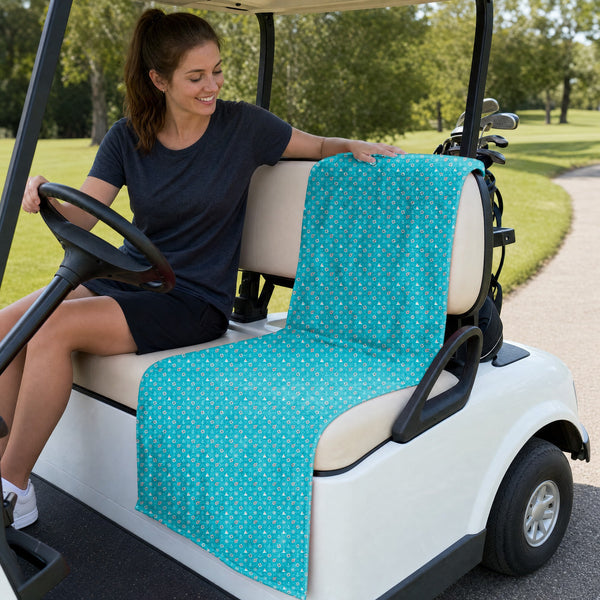 Boats and Hoes Full-Size Towel & Car Seat Cover - On a Golf Cart Seat
