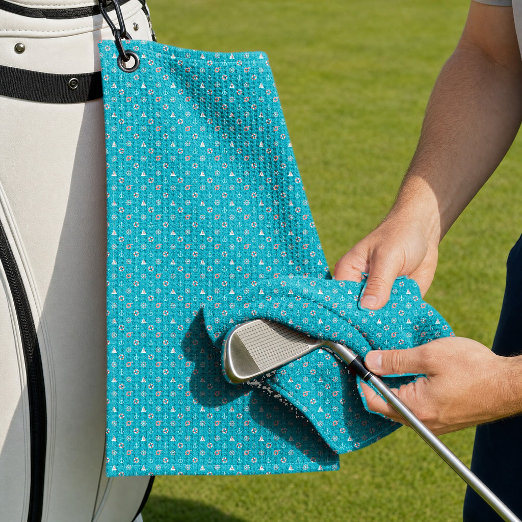 Boats and Hoes Golf Towel - Cleaning a Club