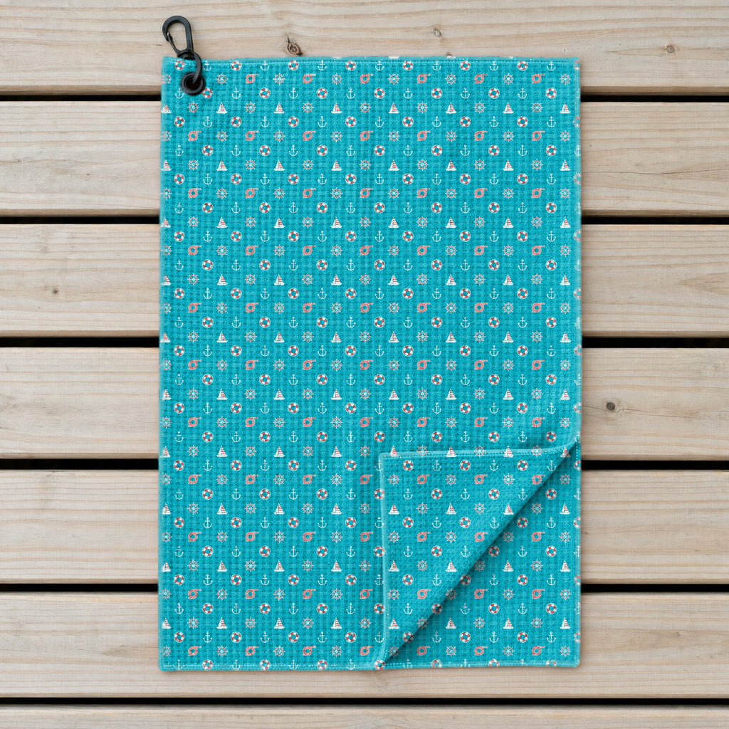 Boats and Hoes Golf Towel - Laid Flat