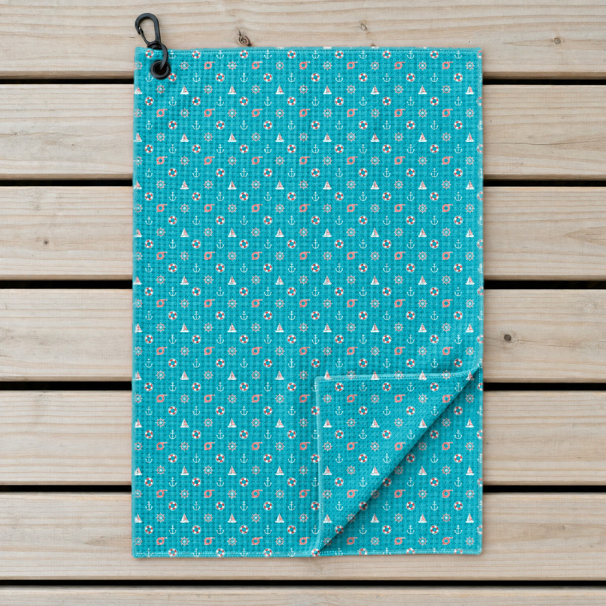 Boats and Hoes Golf Towel - Laid Flat