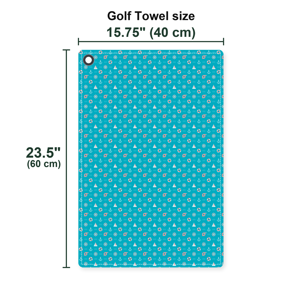 Boats and Hoes Golf Towel - Size Chart