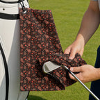 Brown Paisley Golf Towel - Cleaning a Club