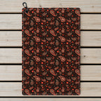 Brown Paisley Golf Towel - Laid Flat