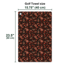 Brown Paisley Golf Towel - Size Chart