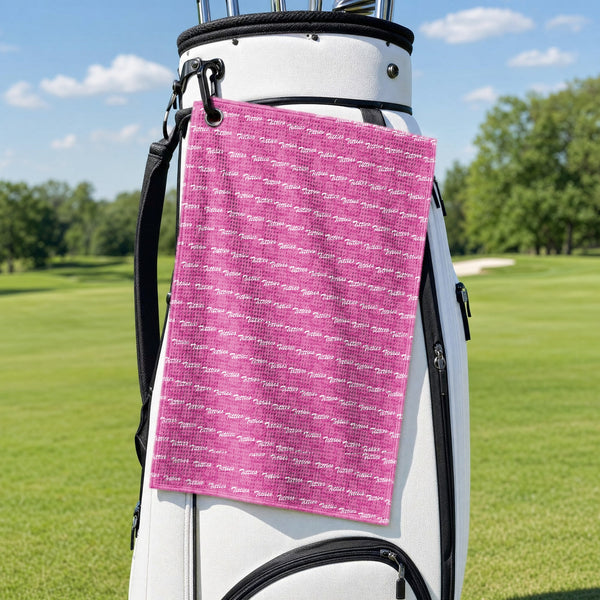 Bumper McGee Golf Towel - Hanging on a Golf Bag