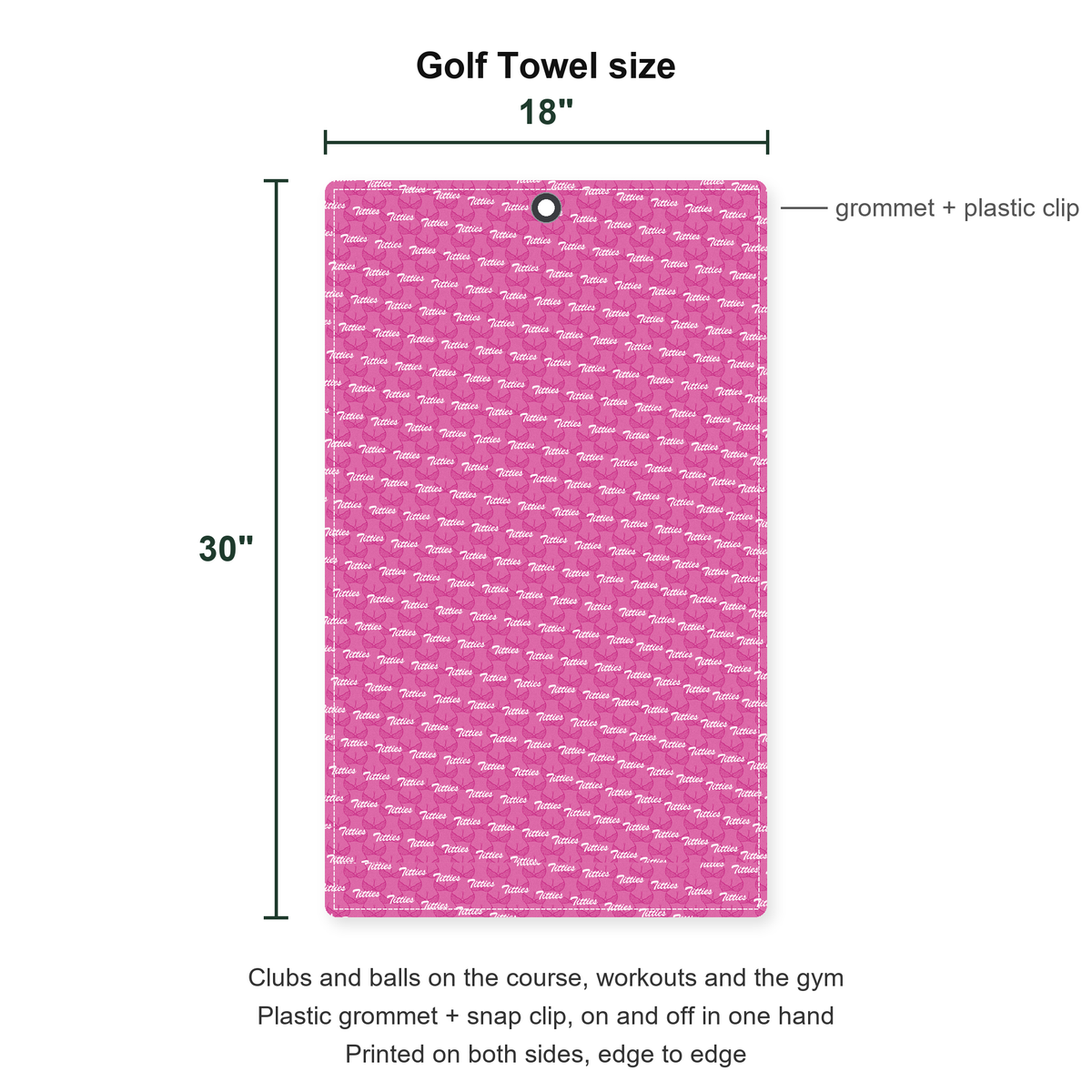 Bumper McGee Golf Towel - Size Chart