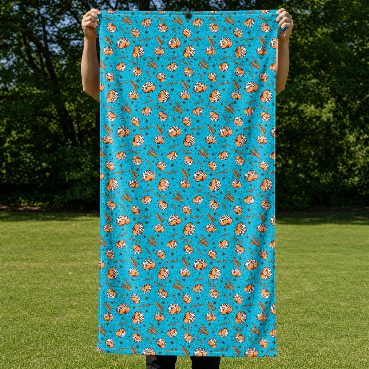Buns Full-Size Towel & Car Seat Cover - Held Open
