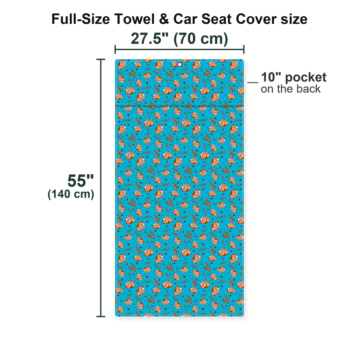 Buns Full-Size Towel & Car Seat Cover - Size Chart