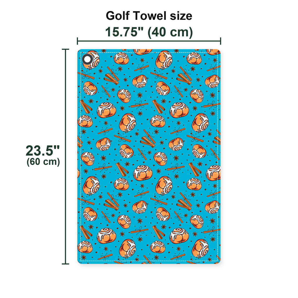 Buns Golf Towel - Size Chart