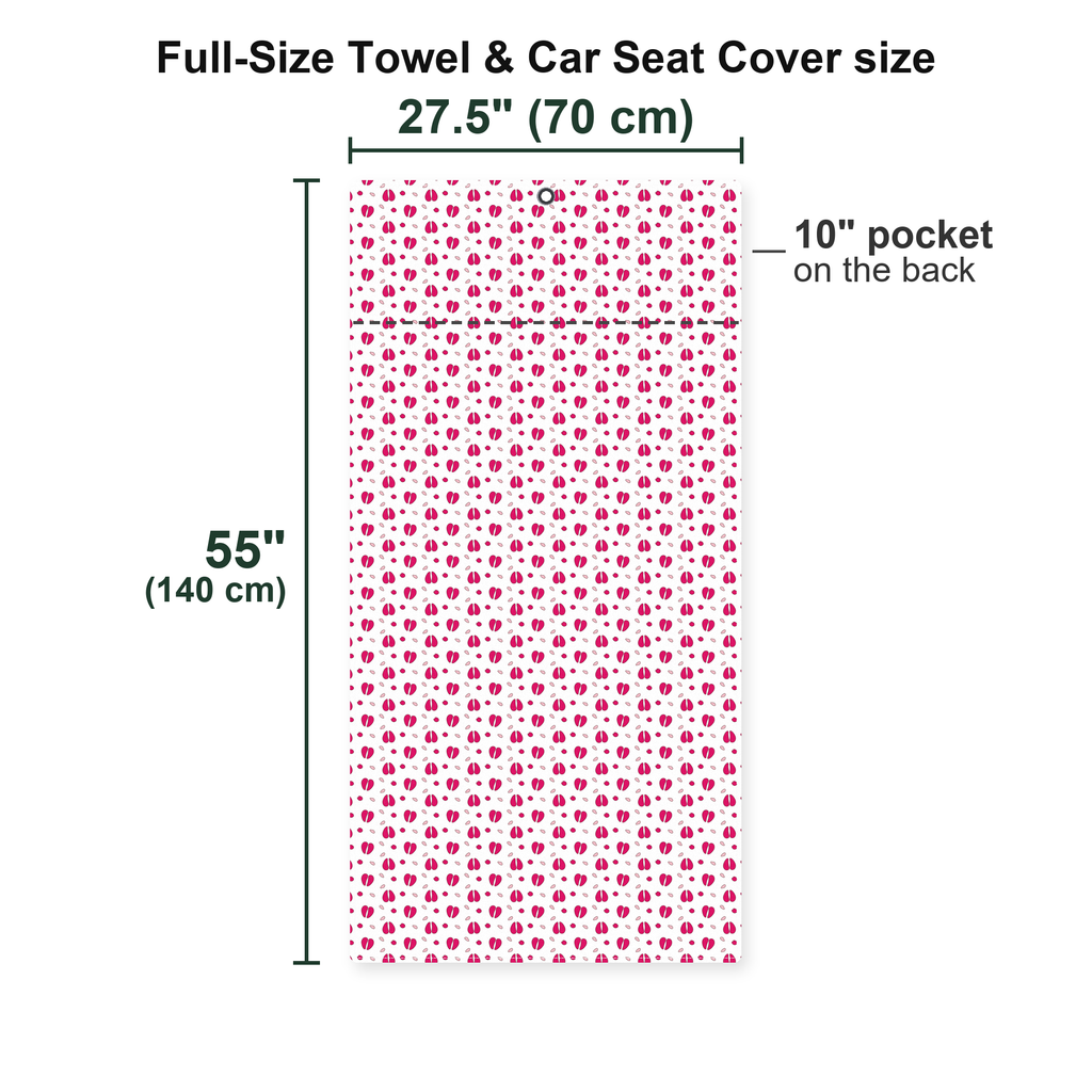 Camel Toe Full-Size Towel & Car Seat Cover - Size Chart