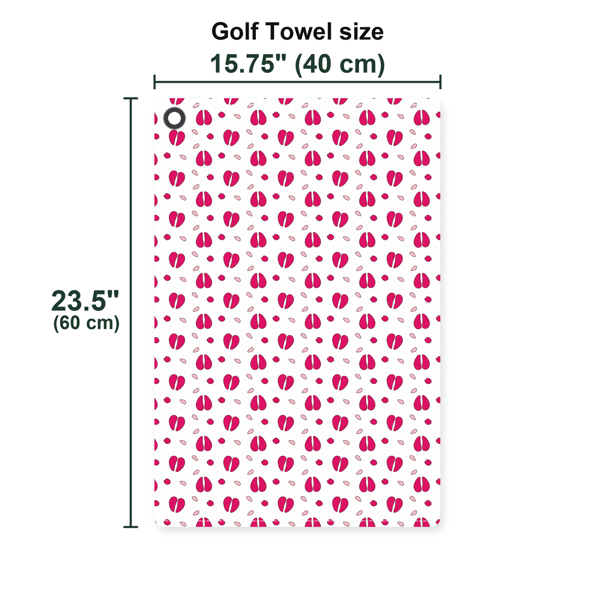 Camel Toe Golf Towel - Size Chart