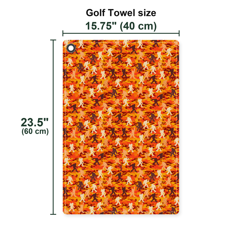 Camouflage Bigfoot Golf Towel - Size Chart