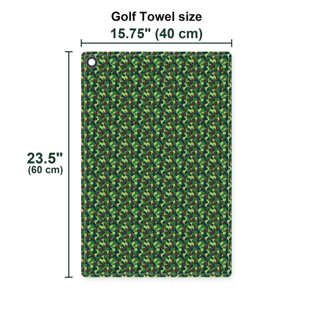 Camouflage Golf Towel - Size Chart
