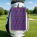 Carnival Glow Golf Towel - Hanging on a Golf Bag