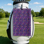 Carnival Glow Golf Towel - Hanging on a Golf Bag
