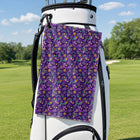 Carnival Glow Golf Towel - Hanging on a Golf Bag