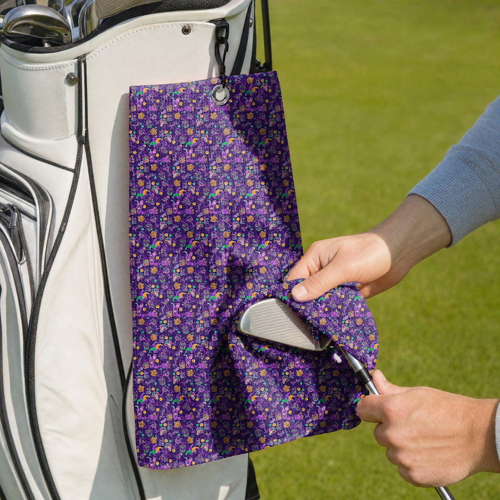 Carnival Glow Golf Towel - Cleaning a Club