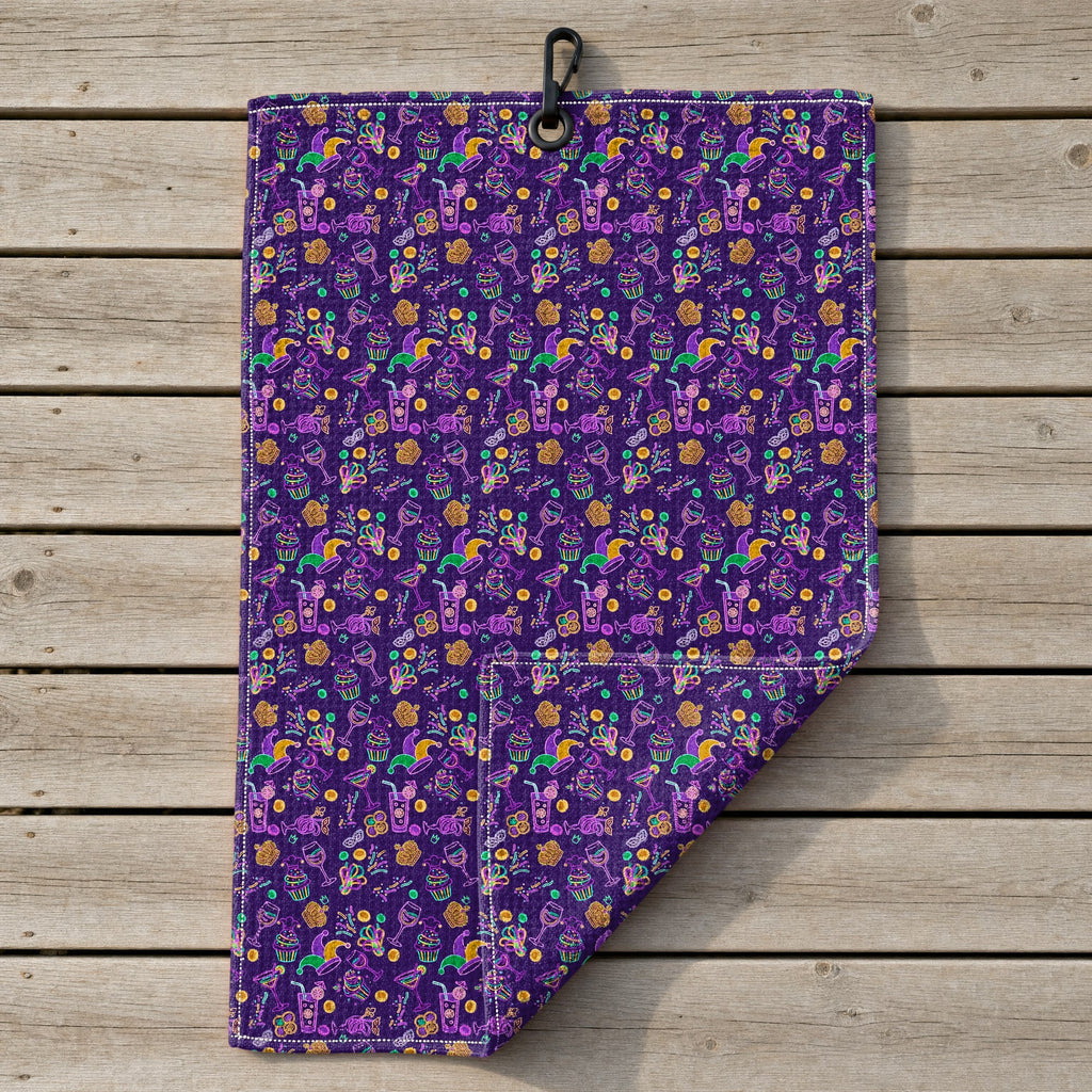 Carnival Glow Golf Towel - Laid Flat