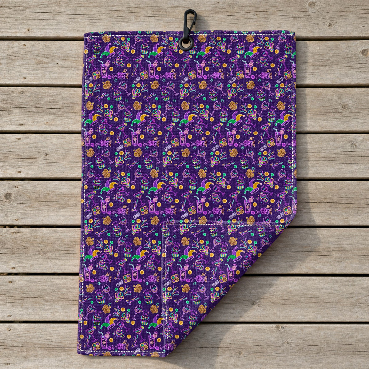 Carnival Glow Golf Towel - Laid Flat