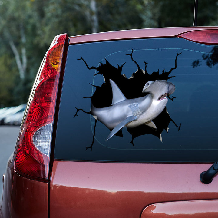 Cool Hammerhead Shark 3D Vinyl Car Decal Sticker