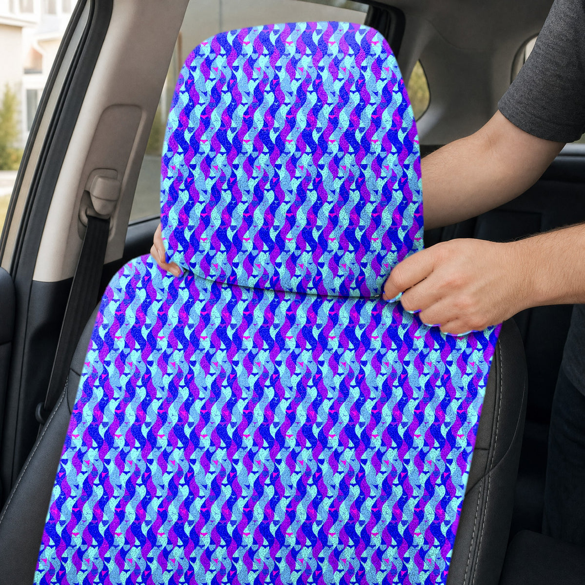 Cheek Peek Full-Size Towel & Car Seat Cover - Headrest Pocket