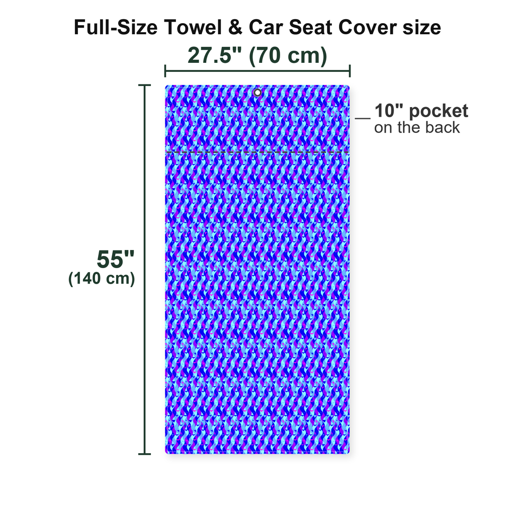 Cheek Peek Full-Size Towel & Car Seat Cover - Size Chart