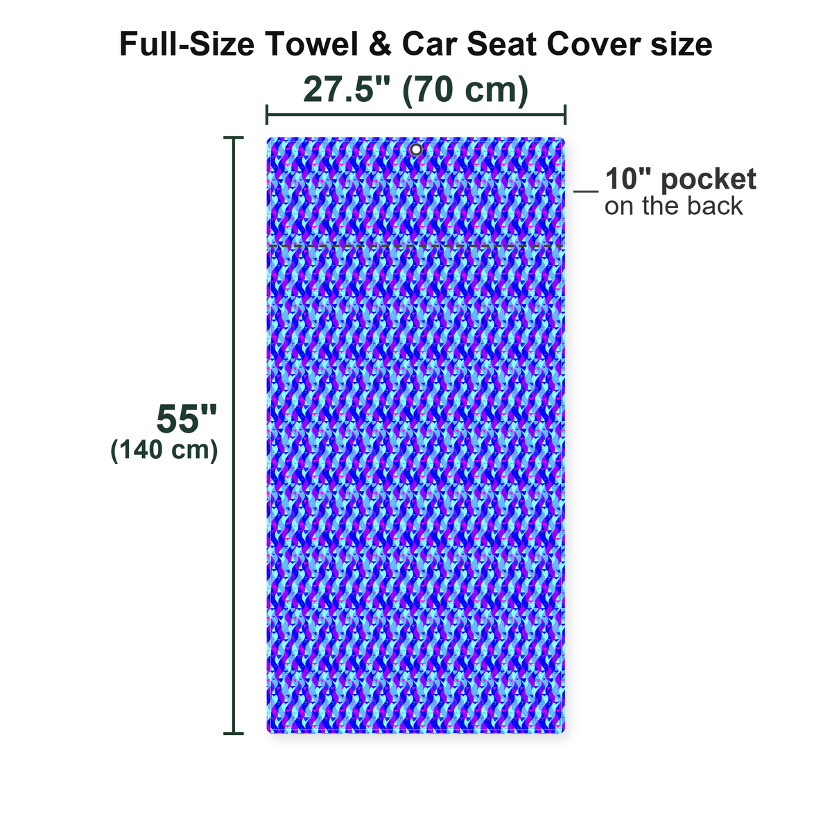 Cheek Peek Full-Size Towel & Car Seat Cover - Size Chart
