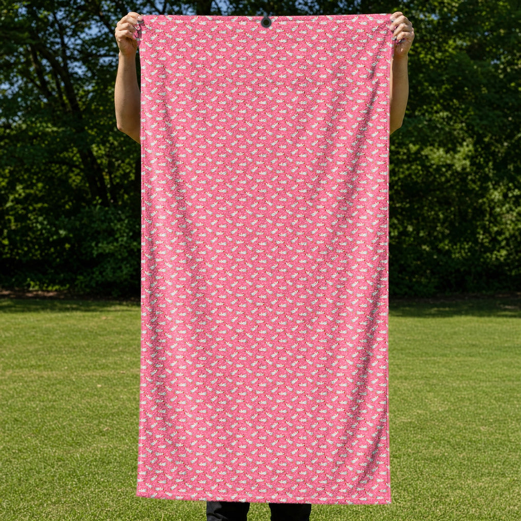Choking The Chicken Full-Size Towel & Car Seat Cover - Held Open