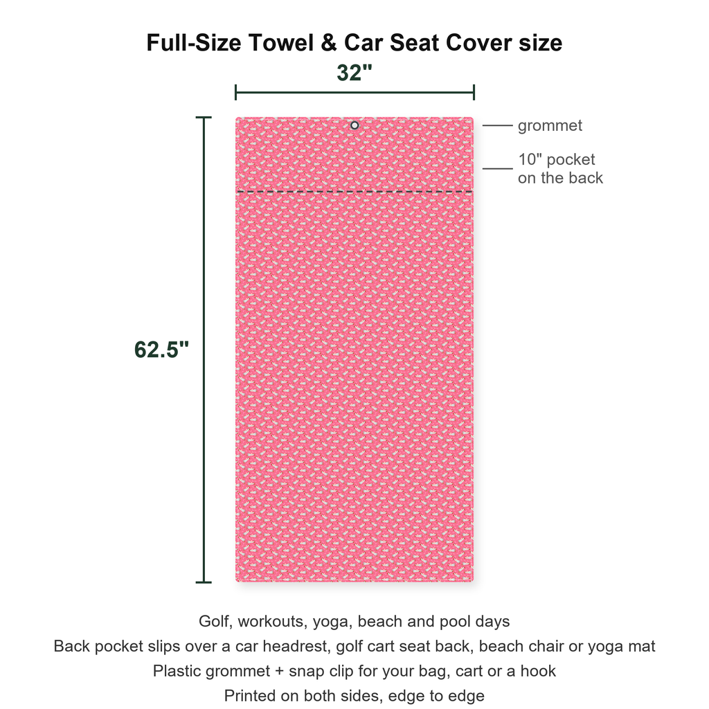 Choking The Chicken Full-Size Towel & Car Seat Cover - Size Chart