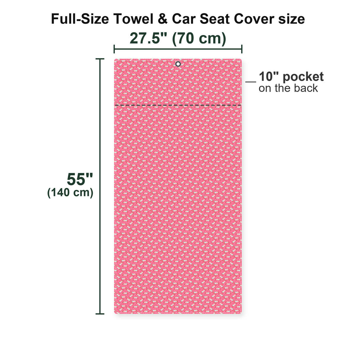 Choking The Chicken Full-Size Towel & Car Seat Cover - Size Chart