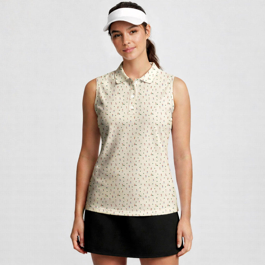 Christmas on the Course Women Sleeveless Polo Shirt - WM4