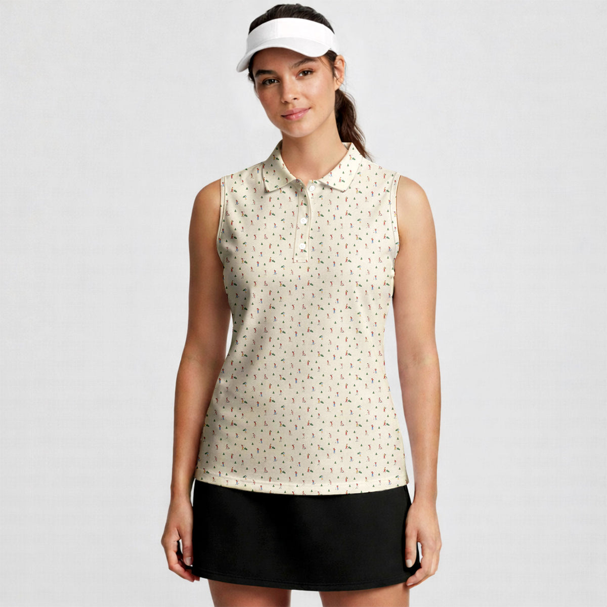 Christmas on the Course Women Sleeveless Polo Shirt - WM4