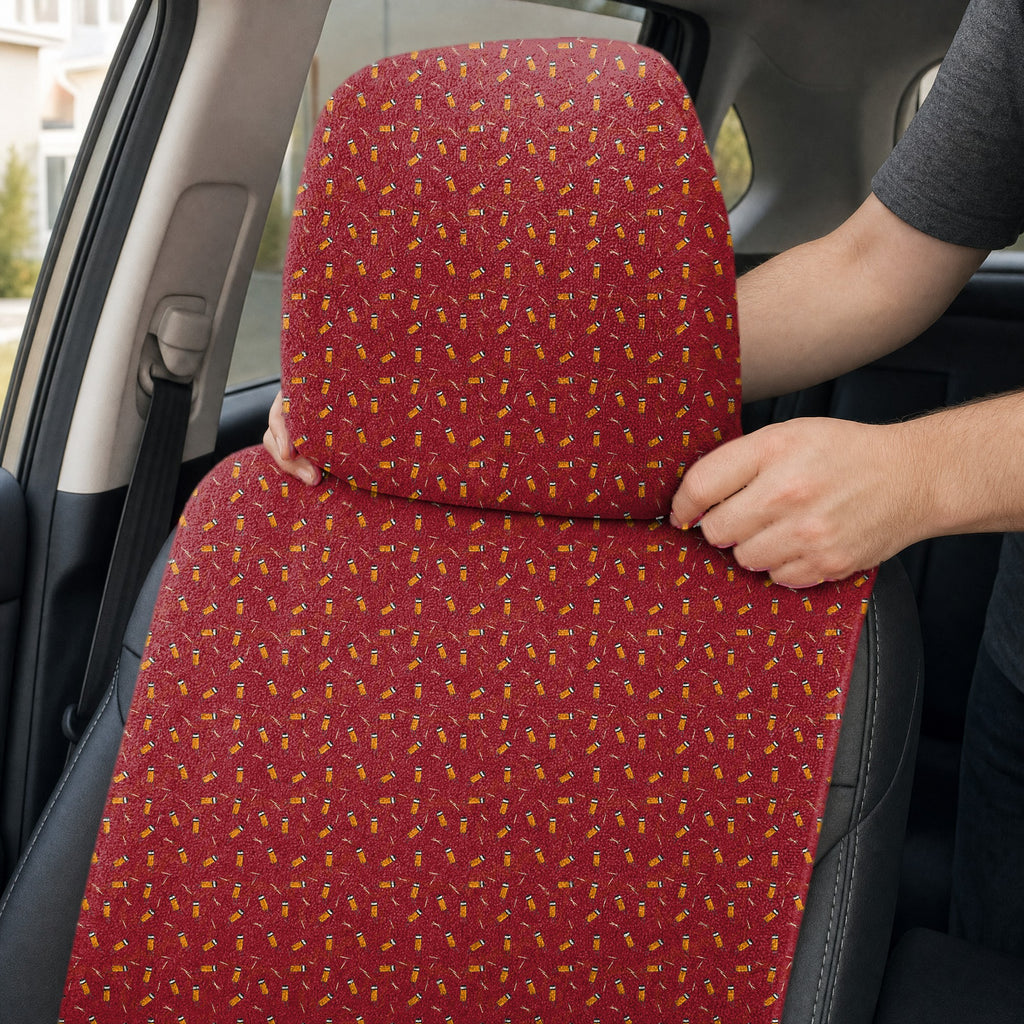 Cigarette Butts Full-Size Towel & Car Seat Cover - Headrest Pocket