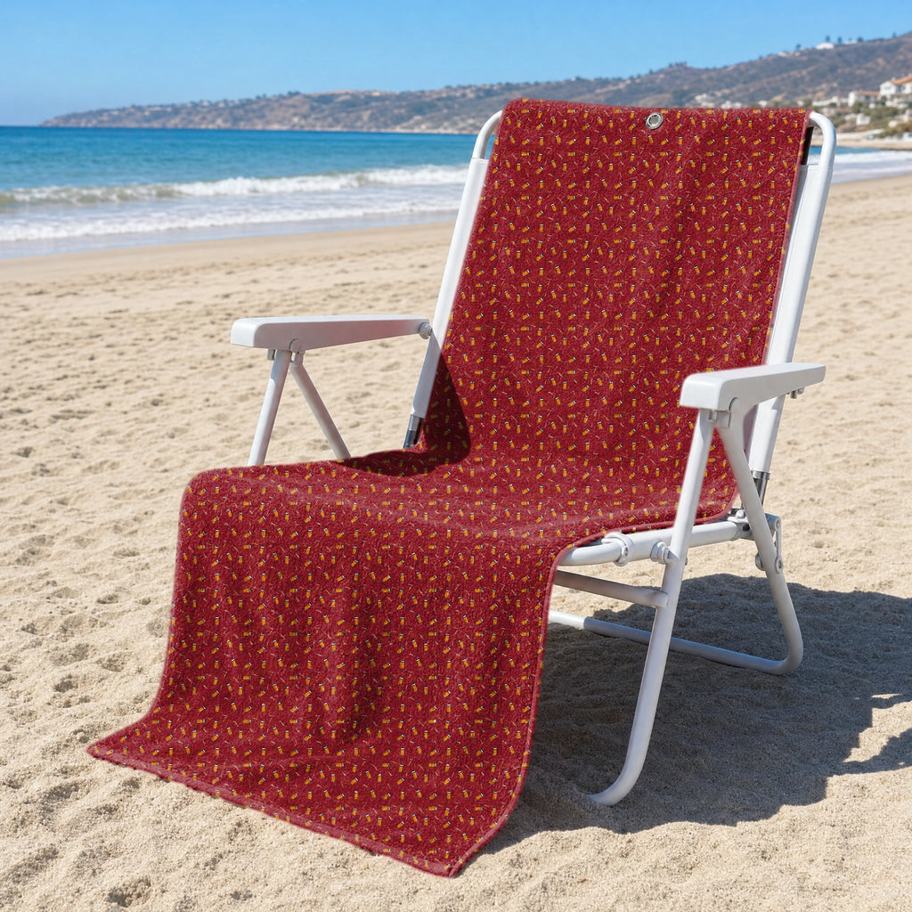 Cigarette Butts Full-Size Towel & Car Seat Cover - On a Beach Chair