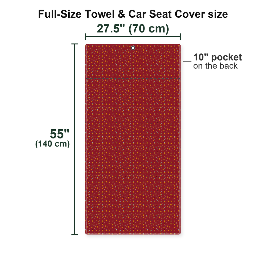 Cigarette Butts Full-Size Towel & Car Seat Cover - Size Chart