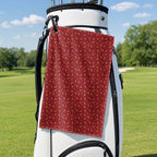 Cigarette Butts Golf Towel - Hanging on a Golf Bag
