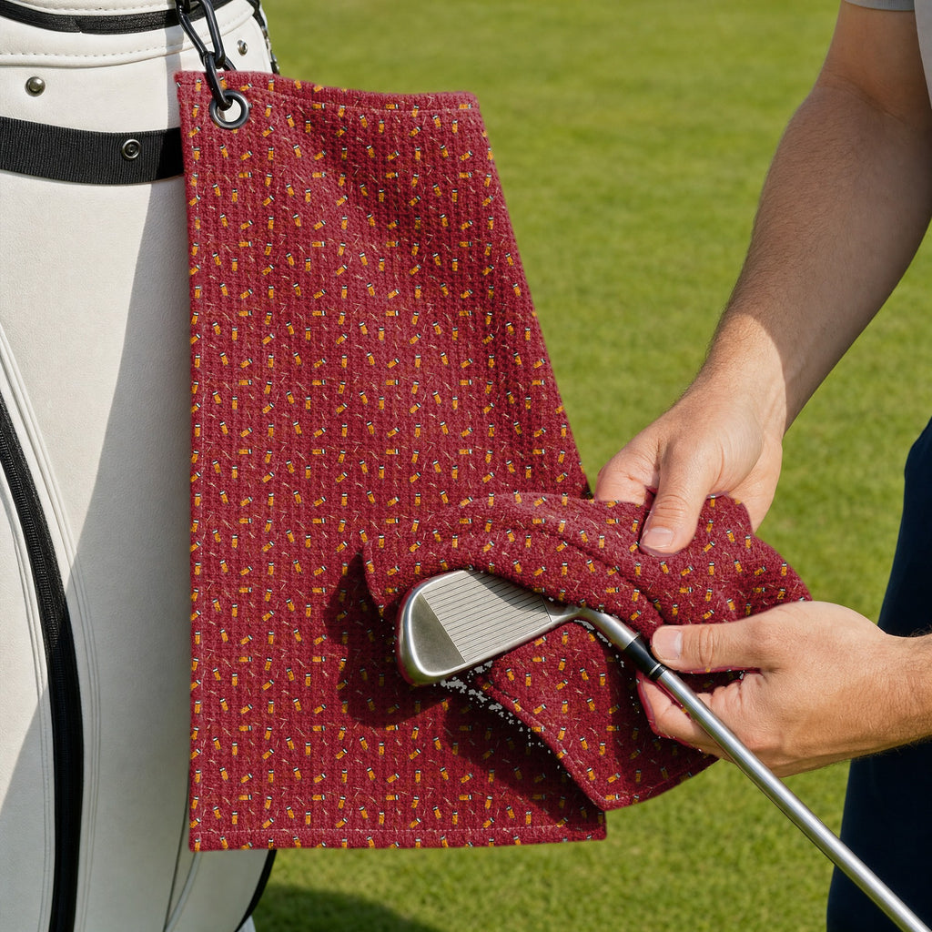 Cigarette Butts Golf Towel - Cleaning a Club