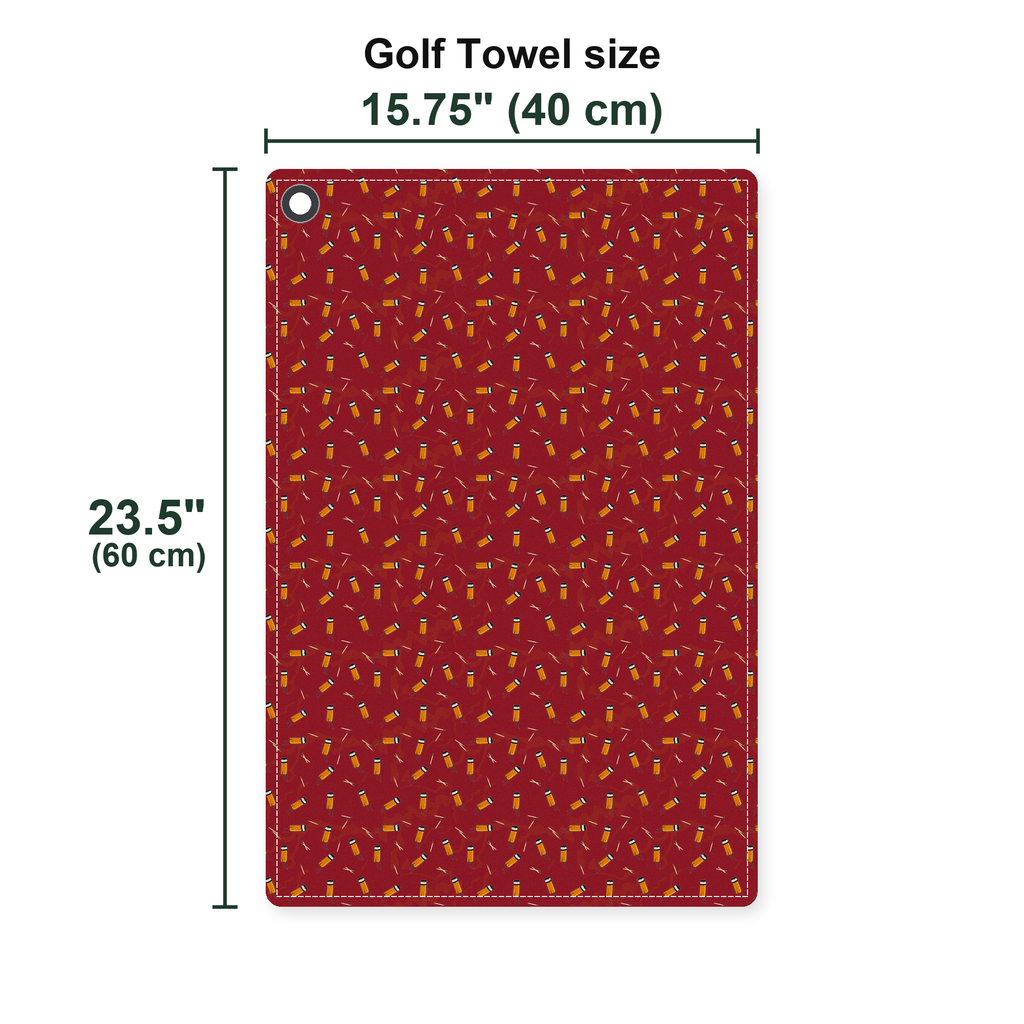 Cigarette Butts Golf Towel - Size Chart