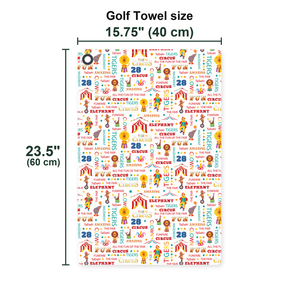 Circus All The Fun Of Fare Golf Towel - Size Chart