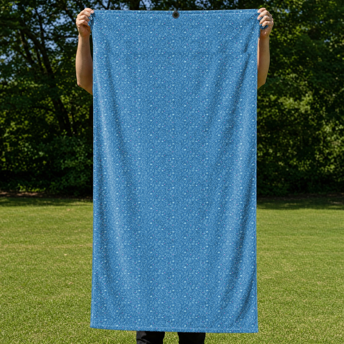 Code Blue Full-Size Towel & Car Seat Cover - Held Open