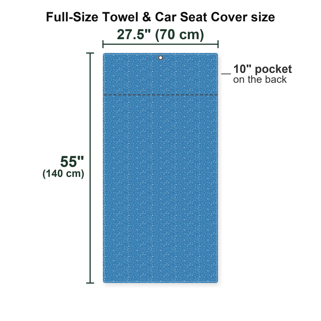 Code Blue Full-Size Towel & Car Seat Cover - Size Chart