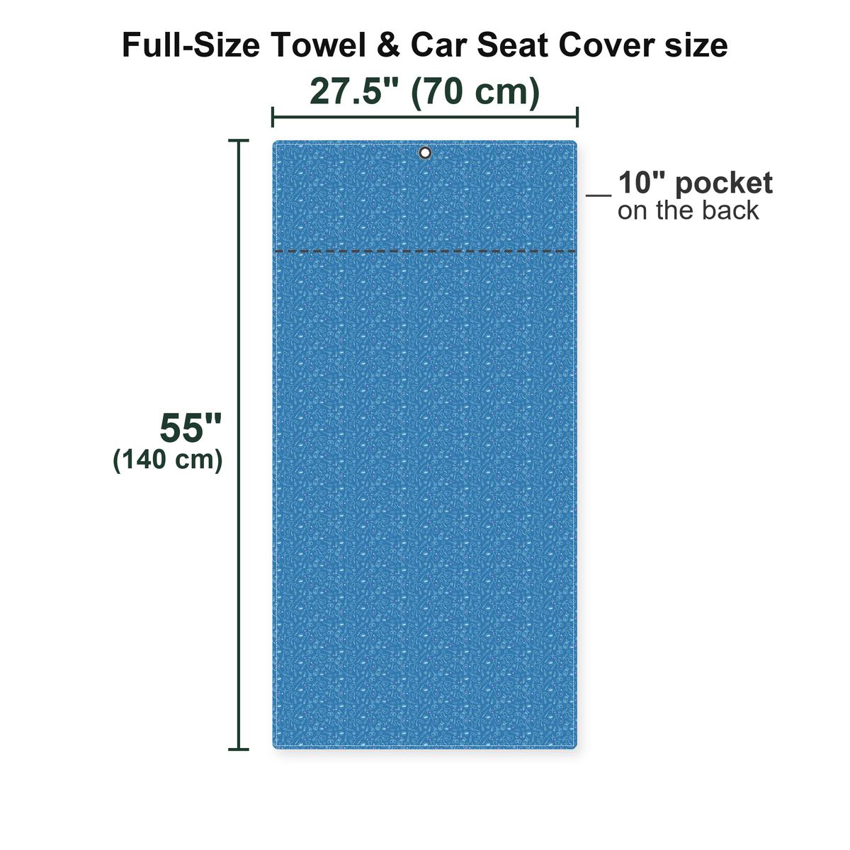 Code Blue Full-Size Towel & Car Seat Cover - Size Chart