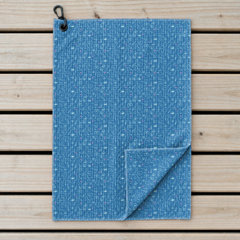 Code Blue Golf Towel - Laid Flat