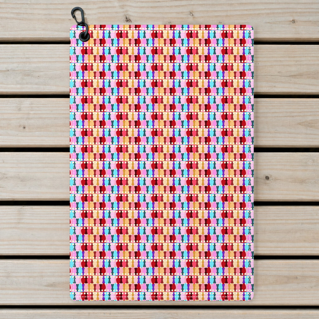 Colorful Butt Plug Golf Towel - Laid Flat