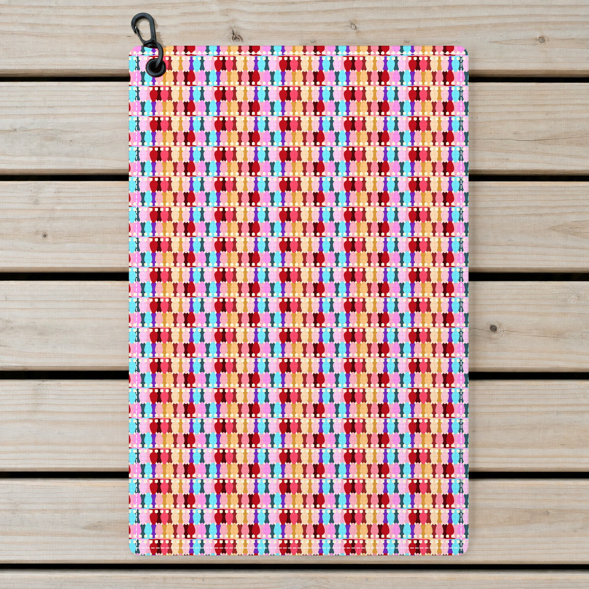 Colorful Butt Plug Golf Towel - Laid Flat