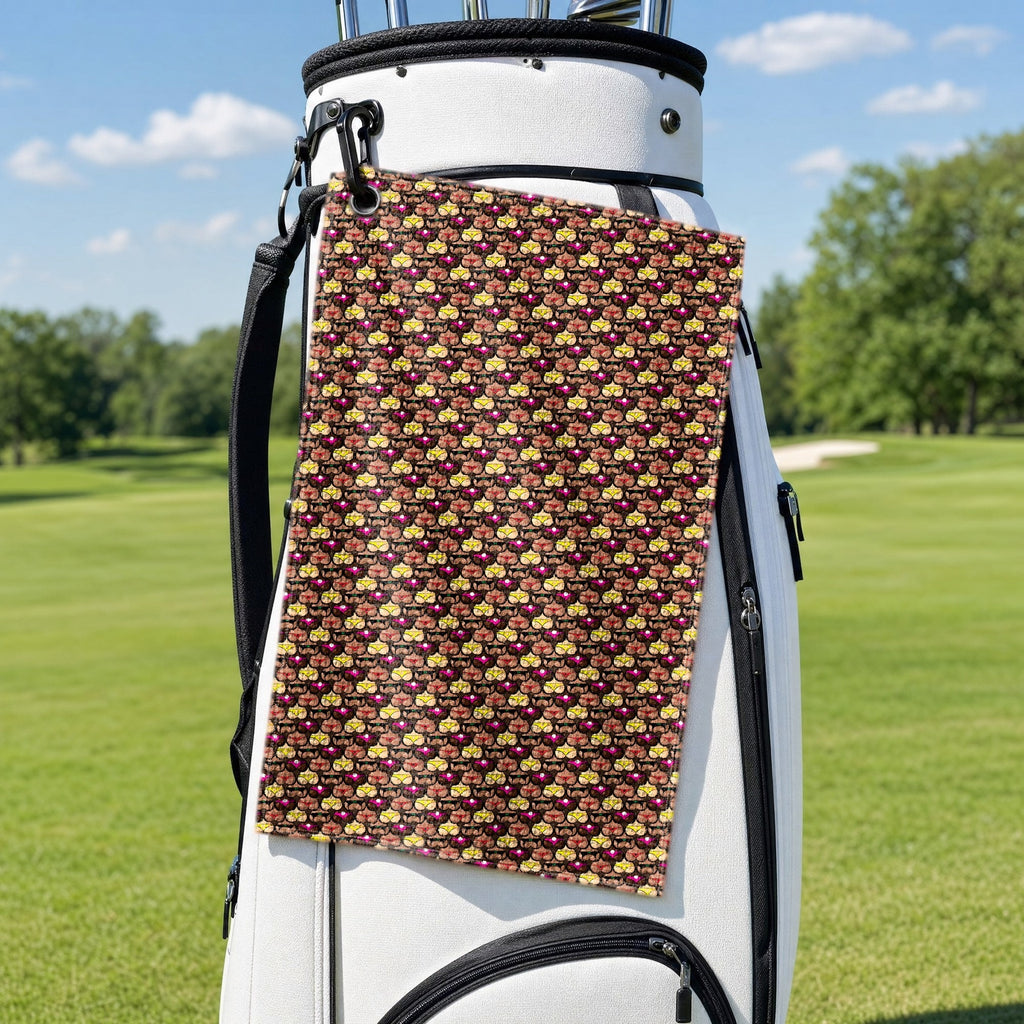 Cute Booty Golf Towel - Hanging on a Golf Bag