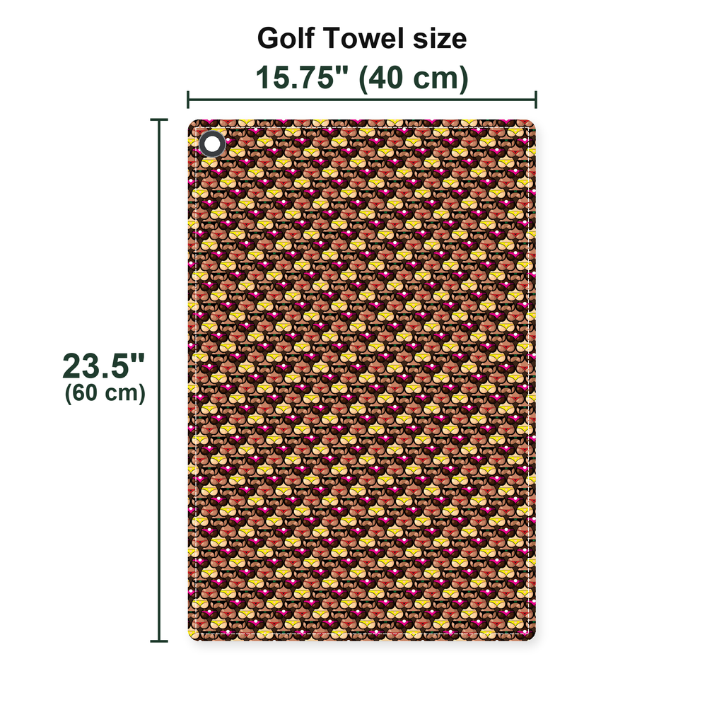 Cute Booty Golf Towel - Size Chart
