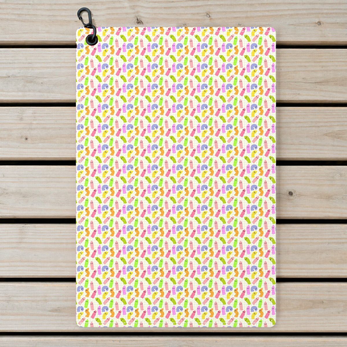 Cute Raincoat Golf Towel - Laid Flat