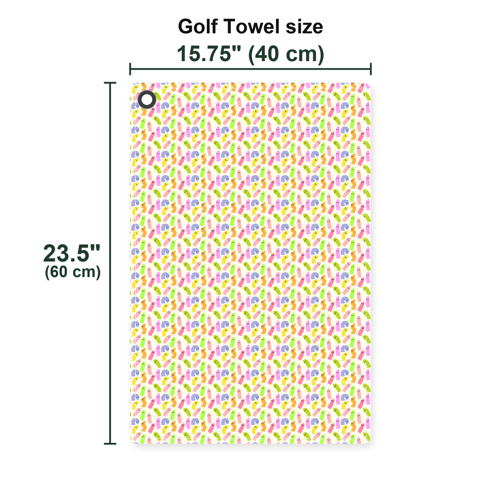 Cute Raincoat Golf Towel - Size Chart