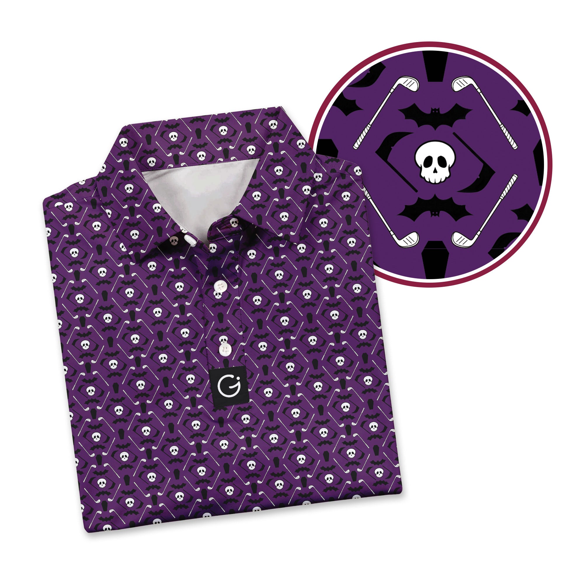 Dead on Par Polo Shirt For Men - Detail Close-up